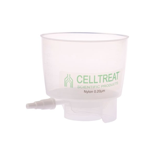 Celltreat Scientific Products CELLTREAT 500mL PP Bottle Top Filter, Nylon Filter, 0.20m, 90mm, Non-Sterile, 12/PK 229737 - main